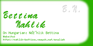 bettina nahlik business card